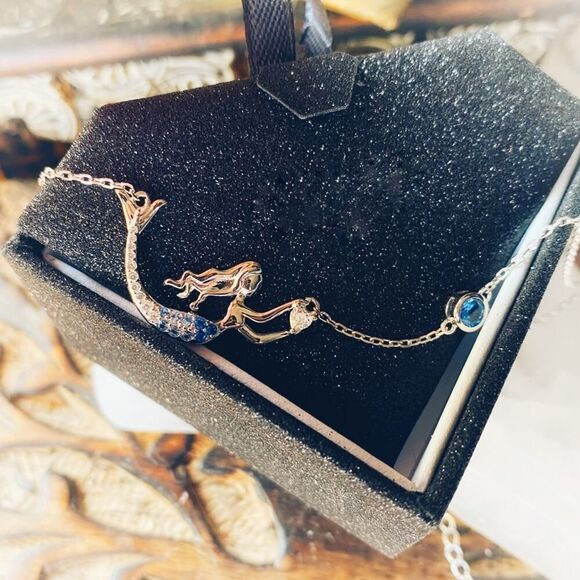 Mermaid CZ Sterling Silver Necklace - Picture 3 of 5